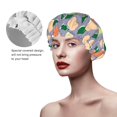 thumbnail image 5 of Cute Orange Green Pear Shower Cap, Reusable Bath Hair Hat for all Hair Lengths Hair Cover with Elastic Band Double Waterproof Layers Bathing Hat, 5 of 5