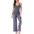 thumbnail image 2 of INSPIRE CHIC Womens Camisole V Neck Sleeveless Cami Undershirt Spaghetti Strap Tank Pajama Tops M Gray, 2 of 6