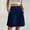 Navy, variant on Yteetum Bermuda Shorts for Women Casual Solid Color Button Outdoor Pants Ladies Comfortable High Waist Wide Leg Hundred Loose Pants with Pocket Five Quarter Pants M