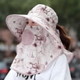 thumbnail image 4 of Lttoisl Chapeau de Soleil de Cyclisme pour Femme avec Masque Facial Respirant, Polyester Protection UV à Grand Bord Visière d'Été pour Plein Air Randonnée, Pêche, Travail au Jardin (56-58 cm), 4 of 8