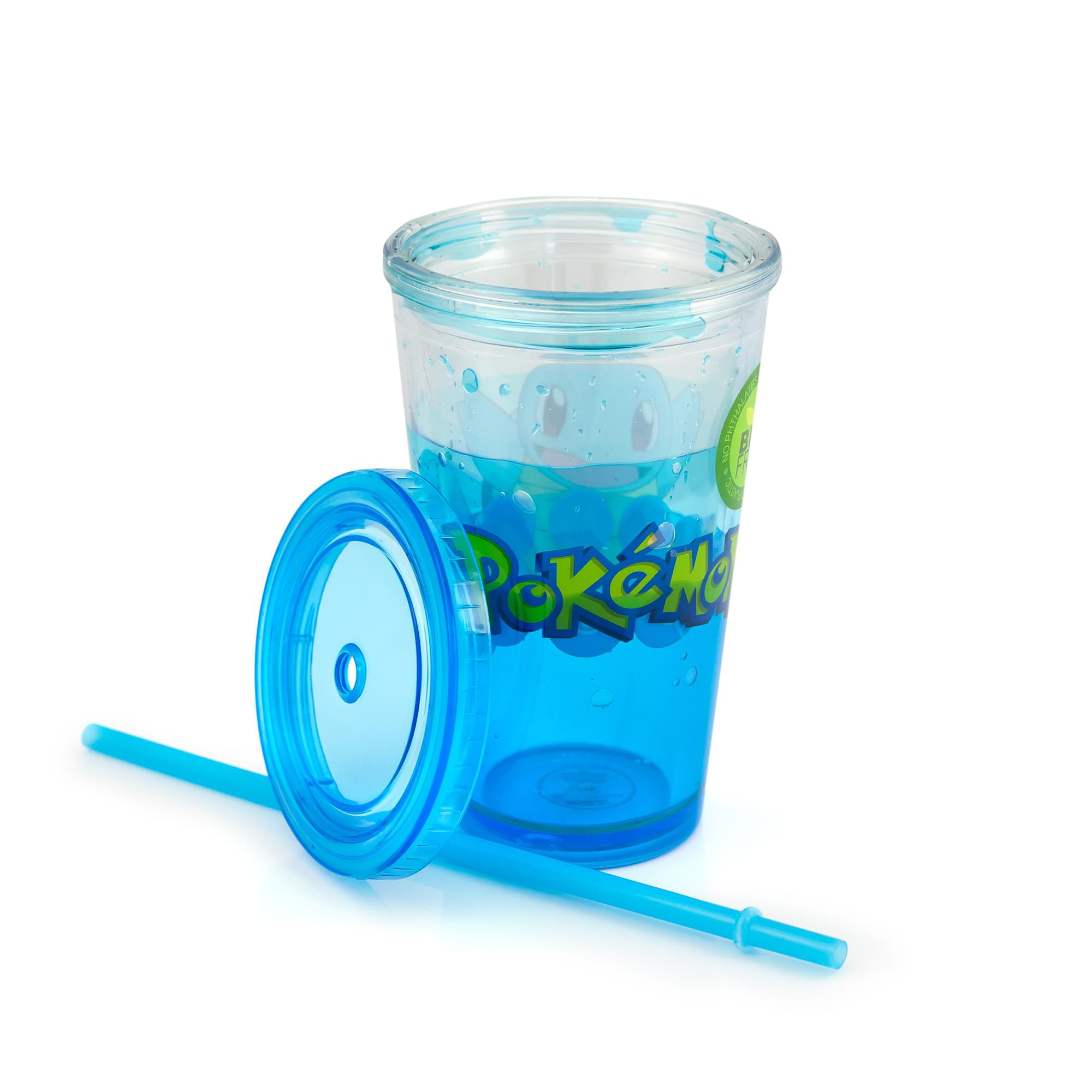 JUST FUNKY Pokemon Squirtle 16oz Plastic Carnival Cup Tumbler with Lid and  Reusable Straw
