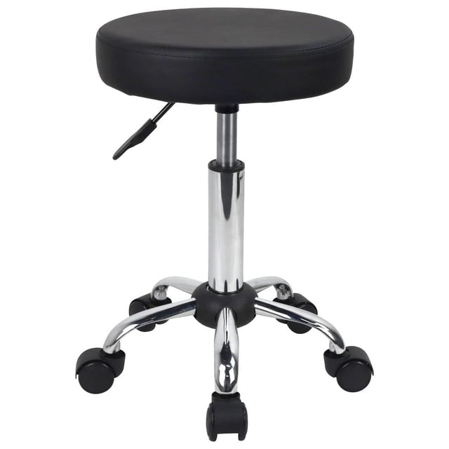 Silla de salón FURWOO, taburete ajustable con ruedas, color negro