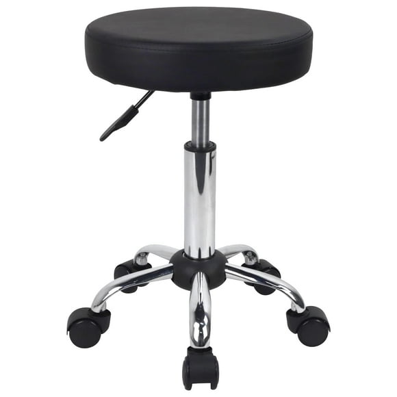Silla de salón FURWOO, taburete ajustable con ruedas, color negro