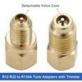 thumbnail image 5 of R12 R22 to R134a Adapters, R134A Refrigerant Tank Adapter Kit with Valve Core Remover, 1/4" Male to 1/2" Female, 1/4’’ SAE Female X 1/2’’ Male Refrigerant Tank Adapters, 5 of 8