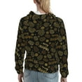 thumbnail image 7 of Fotbe Gold Pinecone Merry Christmas Pattern Womens Long Sleeve Hoodie, Pullover Hooded Sweatshirt, Kangaroo Pocket Hoodie with Eye-catching Drawstrings-XX-Large, 7 of 7