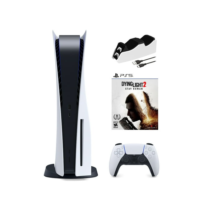 2022 New PlayStation Disc Version Gaming Console with Ultra Fast SSD, Wireless Controller, Dying Light 2 Stay Human & Mytrix Controller Charging Dock