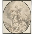 thumbnail image 2 of Johann Georg Bergmüller 12x14 Gold Ornate Wood Frame and Double Matted Museum Art Print Titled - The Immaculate Virgin (18th Century), 2 of 4