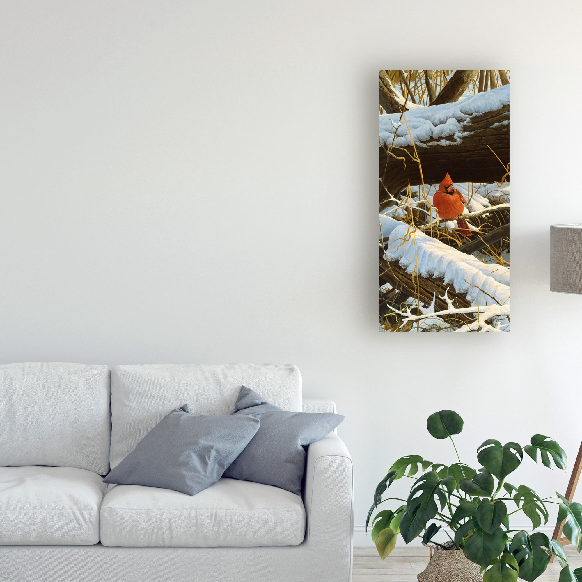 Trademark Fine Art 'Winter Playground Cardinal' Canvas Art by Michael Budden