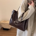 thumbnail image 2 of Bolso de mano de cuero para mujer, Cartera de hombro de gran capacidad, Simple, a la moda, 2023, 2 of 5