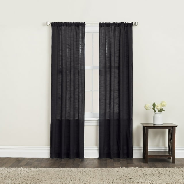 Brielle Home Clarke 100% Cotton Window Curtain Panel-Pack of Two
