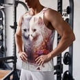 thumbnail image 5 of Fuzoiu White Red Cat Couple Print Men's Workout Tank Tops,Sleeveless Gym Shirt Quick Dry,Fitness Bodybuilding T-Shirt,Muscle Athletic Workout Tee-XX-Large, 5 of 7
