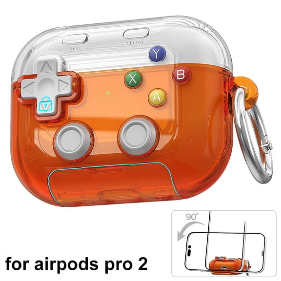 Case Cover for AirPods Pro 2, TPU Gamepad Design Case with Integrated Phone Stand, Shock-Absorbing Protective Cover