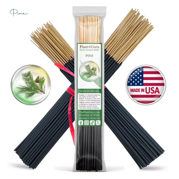 Pine Incense Sticks 11" Bulk - 1 Bundle 85 to 100 Sticks - Smooth and Clean Long Burn Time, 45 to 60 Minutes.