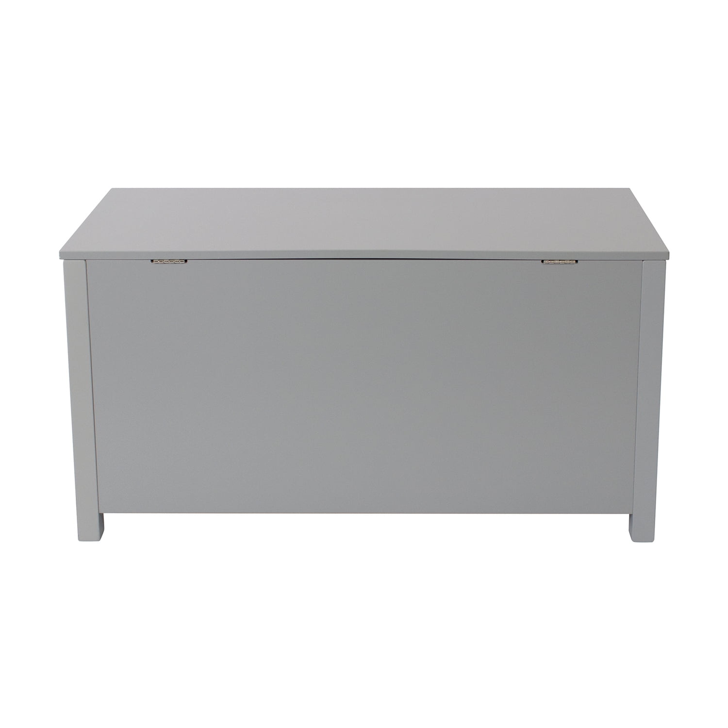 Kids Wooden Toy Box, Wide Toy Storage Organizer Toy Chest with Safety Hinged Lid, Children's Furniture Large Trunk Bench for Boys and Girls, Gray