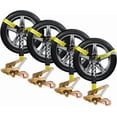 thumbnail image 1 of Heavy Duty Car Tie Down Kit - ;x; with lb Working Load - Adjustable Straps with Snap Hooks (Yellow), 1 of 6