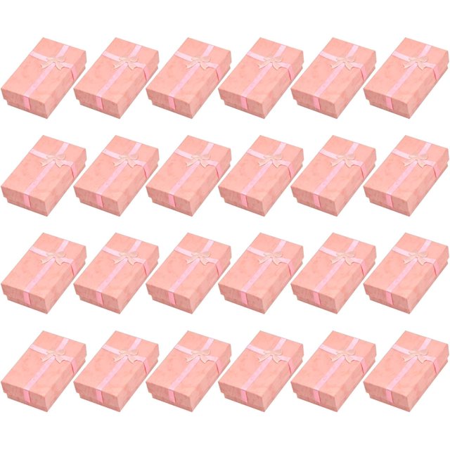 CHAO 24 Piezas Caja de Joyería Pequeña (Rosa), Caja de Regalo de Joyería de Cartón, Cajas de Regalo con Interior de Terciopelo, Cajas de Joyería para Colgante, Pulsera, Pendiente, Anillo de Collar