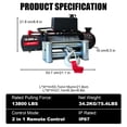 thumbnail image 3 of Accreate 13800lbs Electric Winch, Waterproof IP67 78ft Steel Cable Truck Winch with Wireless Handheld Remote, 12V Power Winch Winch, 3 of 9