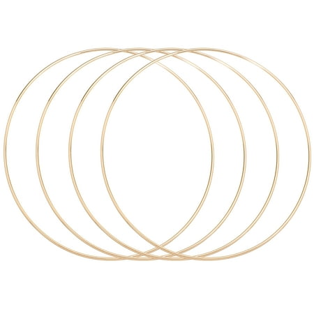 Uxcell 4Pcs Dream Catcher Rings, 11.8" Metal Hoops for Crafts Wreath Hoop Rings for Wall Hanging Crafts Home Decorations DIY Wedding Wreath Decor, Gold 11.5"