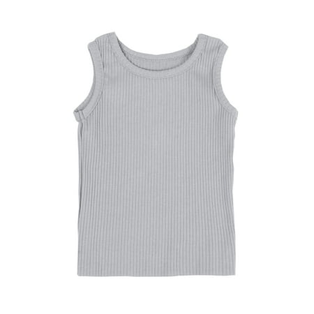 

Toddlers Girls Baby Dance Camis Crop Tank Top Sleeveless Sports Solid Color Ribbed Dance Top Ballet Gymnastics Dancewear Child Clothing Streetwear Kids Dailywear Outwear