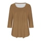 thumbnail image 5 of Tops de otoño para mujer,Camiseta estampada de talla grande para mujer, blusa informal de manga 3/4, poliéster, cuello redondo, para usar en casa, sopatenor, 5 of 8