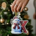 thumbnail image 2 of JeashCHAT 26 Initial Letter Snowman Christmas Ornaments, Acrylic Personalized Christmas Initial Ornaments Cute Winter Snowman Pendant Christmas Tree Hanging Decorations Xmas Gifts, 2 of 4