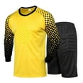 thumbnail image 2 of Sholeno Adult Men Football Goalkeeper Jersey Soccer Uniform Protective Padded Long Sleeve Goalie Yellow M, 2 of 3