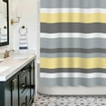 thumbnail image 6 of Yellow Gray Horizontal Stripes Water-Repellent Fabric Shower Curtain with Reinforced Metal Grommets Refreshing Striped Design Bathroom Decor, 6 of 6