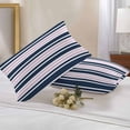 thumbnail image 2 of Pink and Outdoor Pillow Covers Set of 2 Dark Blue Stripes Minimalist Modern Geometric Waterproof Throw Pillow Case Decorative Square Cushion Cover for Patio Couch Garden Balcony, 20"x12", 2 of 9
