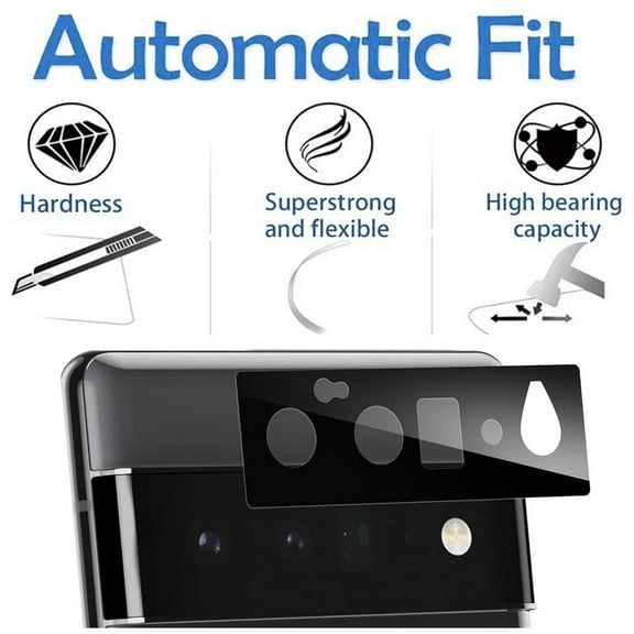 For Google Pixel 6 Camera Lens Protector Back Tempered Glass Camera [9H Clear Glass] [Case Friendly][Anti-Scratch] Full Coverage Lens Cover [Black]