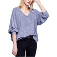 thumbnail image 1 of Free People Womens Take It Off Textured Pullover Sweater, Purple, Medium, 1 of 2