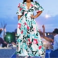 thumbnail image 1 of Vestido De Mujer Vestido Elegante Escote en V Maxi Vestido Vestidos Moda Suave para Boda (Azul Claro XL Cgtredaw para Mujer azul claro T L, 1 of 6