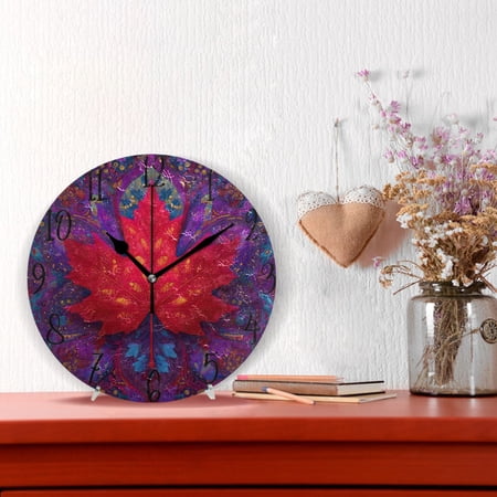 10 Quartz Indoor Wall Clock Silent Mechanism / Sacred Maple Leaf