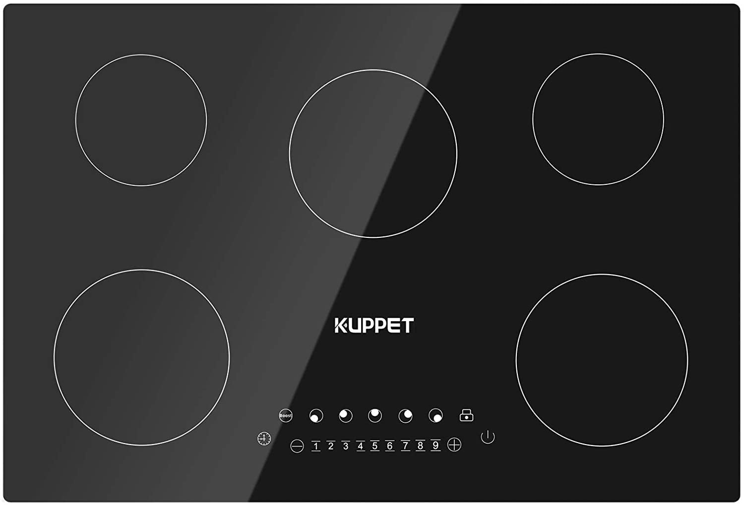 30 Inch Electric Cooktop, Kuppet Induction Cooktop Vertical with 5