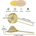 thumbnail image 2 of Fine Mesh Strainer Set of 2, E-far 3.3 Inches Stainless Steel Tea Strainer with Long Handle, Small Conical Mesh Strainers Sieve for Cocktail Coffee Food, Rust Proof & Easy to Clean(Gold), 2 of 7