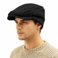 thumbnail image 2 of Fgnfyis Adult British Style Retro Beret Autumn Winter Knitted Cap with Baseball Brim Casual Beret Hats for Women Black, 2 of 3