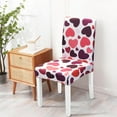 thumbnail image 5 of Valentine''s Day Dining Room Chair Covers Set of 6,Colorful Heart Stretch Parsons Chair Covers,Valentine Decorations Kitchen Chair Seat Cover Protector(White,6 Pack), 5 of 6