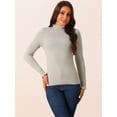 thumbnail image 2 of DARING DIVA Fluffy Lined Sweater Mock Neck Long Sleeve Top XL Grey, 2 of 5