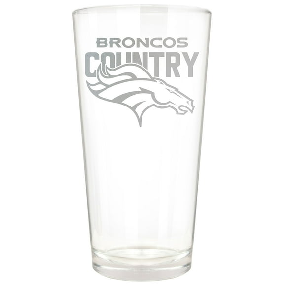 Denver Broncos Etched 16oz. Rally Cry Pint Glass