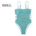 thumbnail image 2 of Trajes de baño de una pieza sexys con tiras ajustables y banda alta para mujer, bikini - Verde, 2 of 7