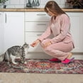thumbnail image 4 of 2 Piece Bohemian Orange Floral Carpet Rug Kitchen Rug Set, Decor Kitchen Rugs, Absorbent Non-Slip Washable Floor Mats, Home Indoor Runner Rugs 17"x47"+17"x30", 4 of 7