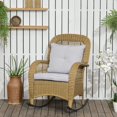 thumbnail image 2 of Outsunny Rattan Rocking Chair w/ Cushion, Garden Porch Furniturew/ Armrest, 2 of 10
