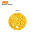 thumbnail image 2 of 4 Pcs Wicker Rattan Balls 3.9 Inch Rattan Decorative Balls for Vase Fillers Craft Home Decor Yellow, 2 of 5
