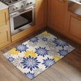 thumbnail image 2 of Entryway Rug 2'x3', Geometric Flower Small Rug for Kitchen Bathroom Door Mat Indoor Entrance, Vintage Country Floral Blue Yellow on Linen Non-Slip Area Rugs Floor Mats Carpet Front Door Rugs, 2 of 8