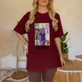 thumbnail image 1 of TayIor Sw1ft Chemises, Tyler Sw1ft Merch, Tyler Sw1ft, Mode Décontractée Imprimée Col Rond Manches Courtes Chemises Blouse Femme Graphique Amateur de Musique TKFASHION Vin m, 1 of 6
