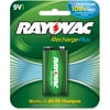 Rayovac, RAYPL16041GENE, Recharge Plus 9-volt Battery, 1 / Each, Black,Green