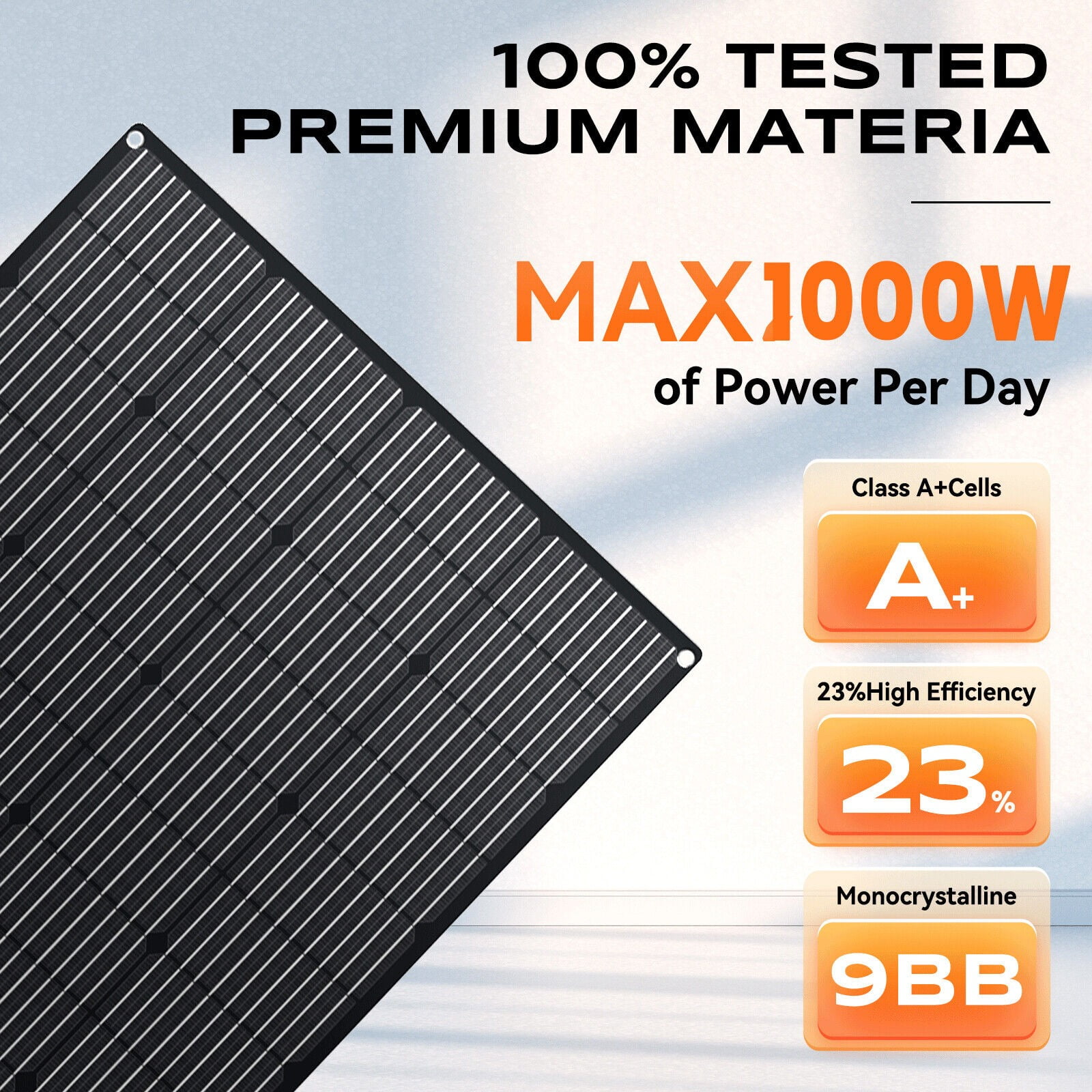WERCHTAY 12V 200W Portable Flexible Solar Panel Mono Power RV Camping Home Boat Off-Grid
