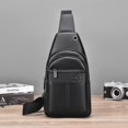 thumbnail image 3 of Bolso de pecho para hombre, bolso de hombro para hombre, bolso informal de cuero suave multicapa de gran capacidad, bolso cruzado, 3 of 6
