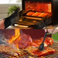 thumbnail image 3 of Guante de silicona extralargo, resistente al agua, resistente al calor, con forro de algodón, guantes térmicos antideslizantes, aptos para ollas y hornos, cocina, microondas, barbacoa (negro, 3 of 3