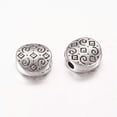 thumbnail image 2 of U8MO 50Pcs Antique Silver Flat Round Tibetan Style Alloy Beads Jewelry Making 7x7x3mm, 2 of 2