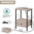thumbnail image 3 of Oumilen Modern Adult Nightstand with Charging Station, Light Oak, 3 of 5
